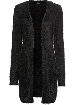 Clearance Chaqueta larga de punto con aspecto mullido Mujer Jerséis|Ropa De Punto