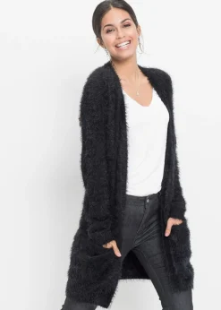 Clearance Chaqueta larga de punto con aspecto mullido Mujer Jerséis|Ropa De Punto