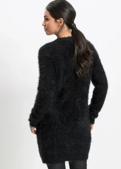Clearance Chaqueta larga de punto con aspecto mullido Mujer Jerséis|Ropa De Punto