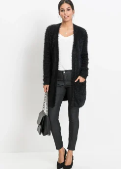 Clearance Chaqueta larga de punto con aspecto mullido Mujer Jerséis|Ropa De Punto