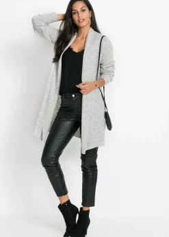 Chaqueta larga de punto con cuello tipo chal Mujer Jerséis|Ropa De Punto