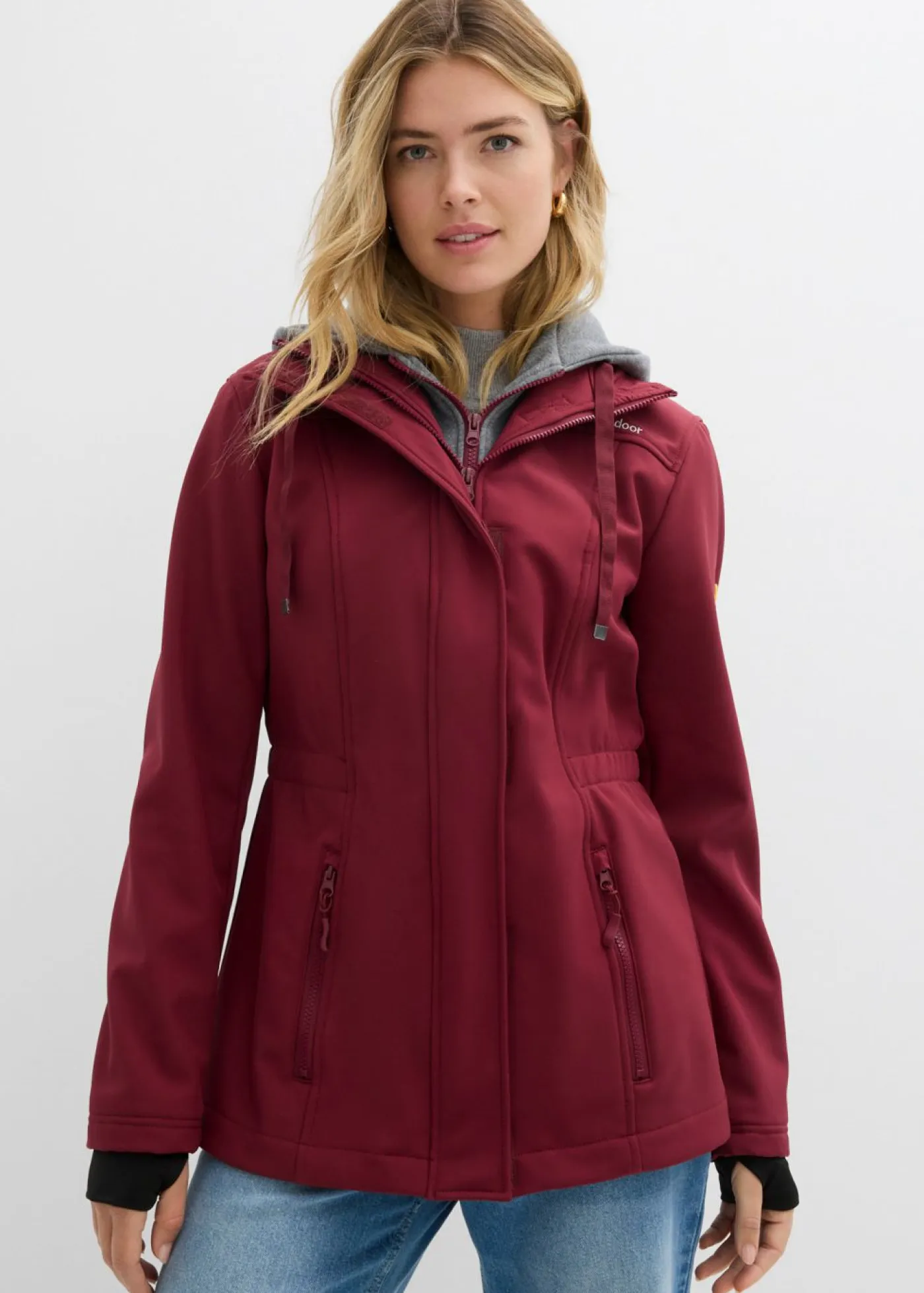 New Chaqueta larga de softshell, repelente al agua, aspecto 2 en 1 Mujer Chaquetas Y Abrigos