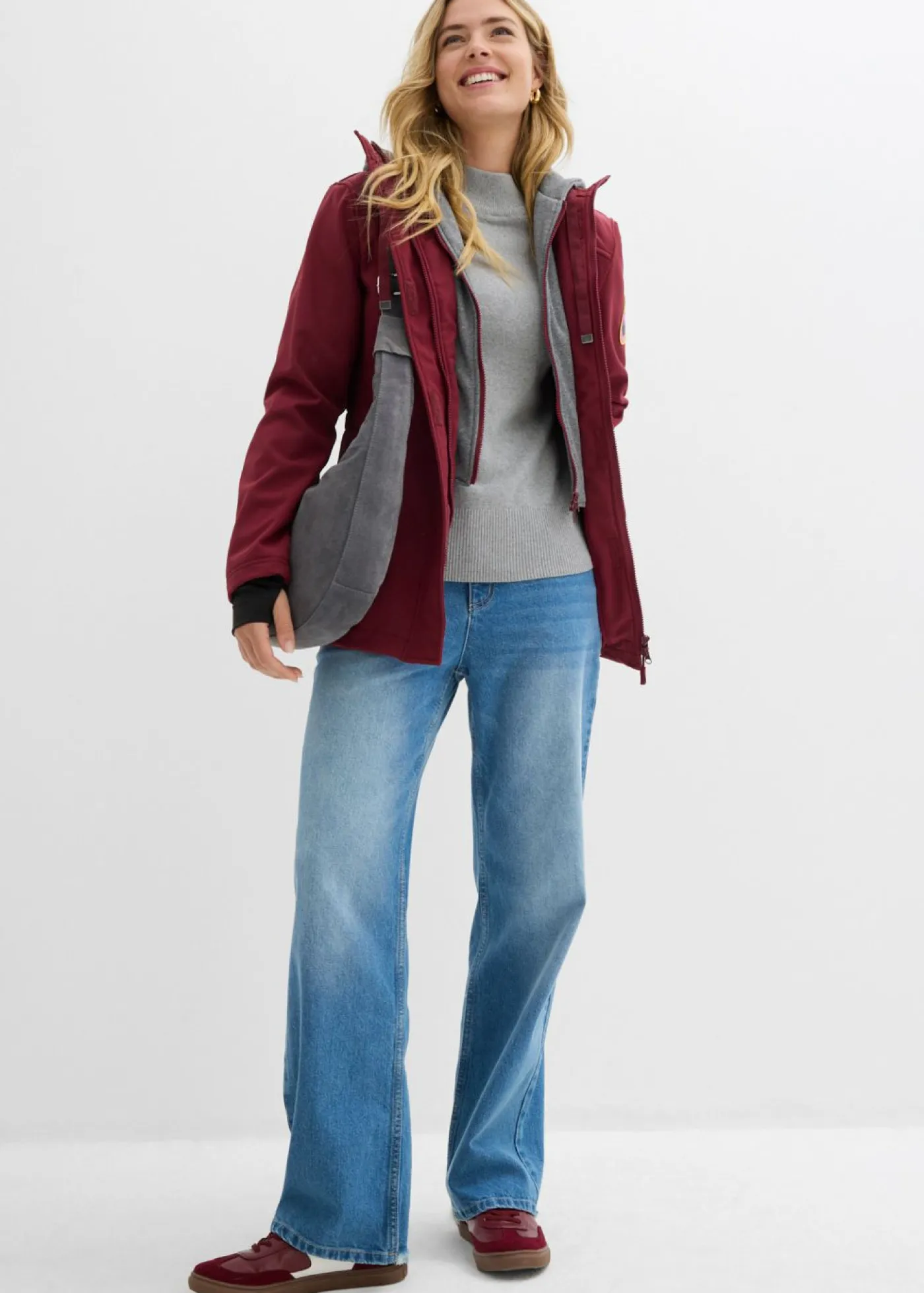 New Chaqueta larga de softshell, repelente al agua, aspecto 2 en 1 Mujer Chaquetas Y Abrigos