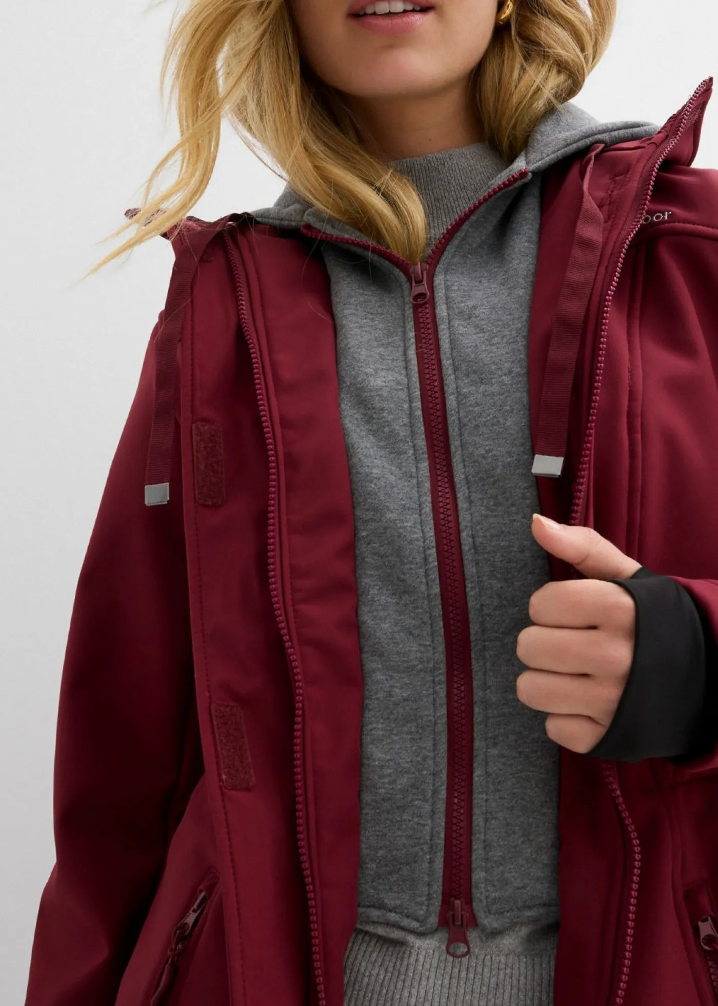 New Chaqueta larga de softshell, repelente al agua, aspecto 2 en 1 Mujer Chaquetas Y Abrigos