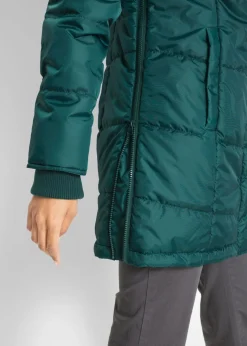 Outlet Chaqueta larga guateada con cuello y capucha Mujer Chaquetas Y Abrigos