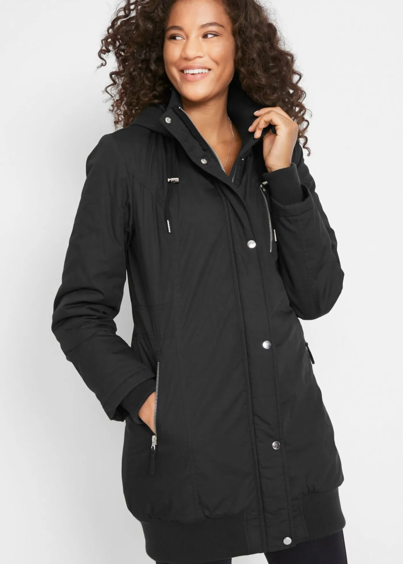 Outlet Chaqueta larga guateada con capucha Mujer Chaquetas Y Abrigos