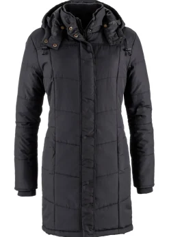 Online Chaqueta larga guateada con cuello y capucha Mujer Chaquetas Y Abrigos