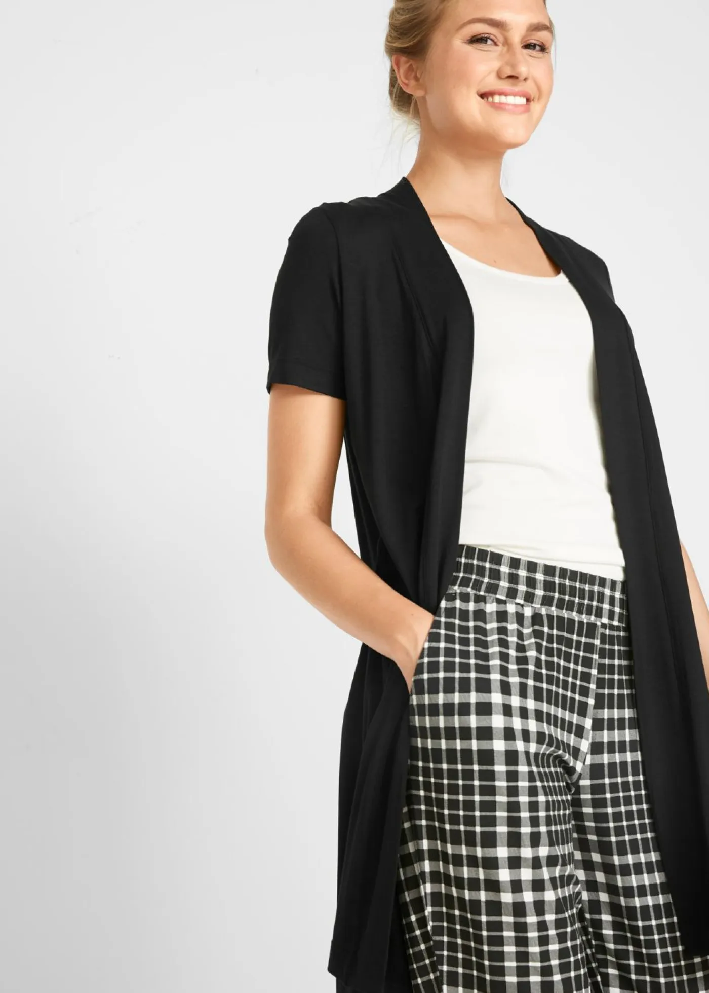 Outlet Chaqueta ligera de viscosa suave Mujer Básicos|Camisetas