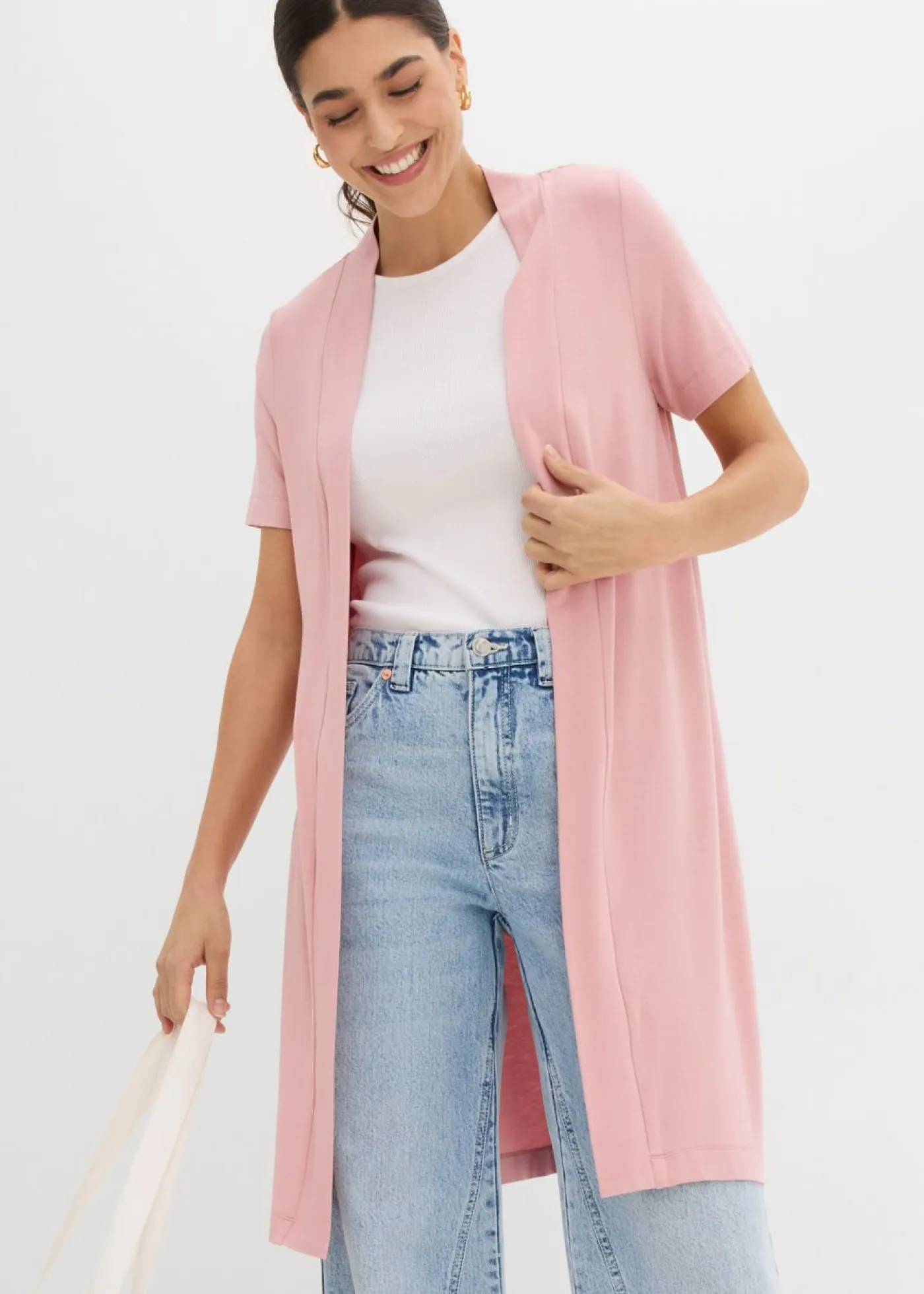 Outlet Chaqueta ligera de viscosa suave Mujer Básicos|Camisetas
