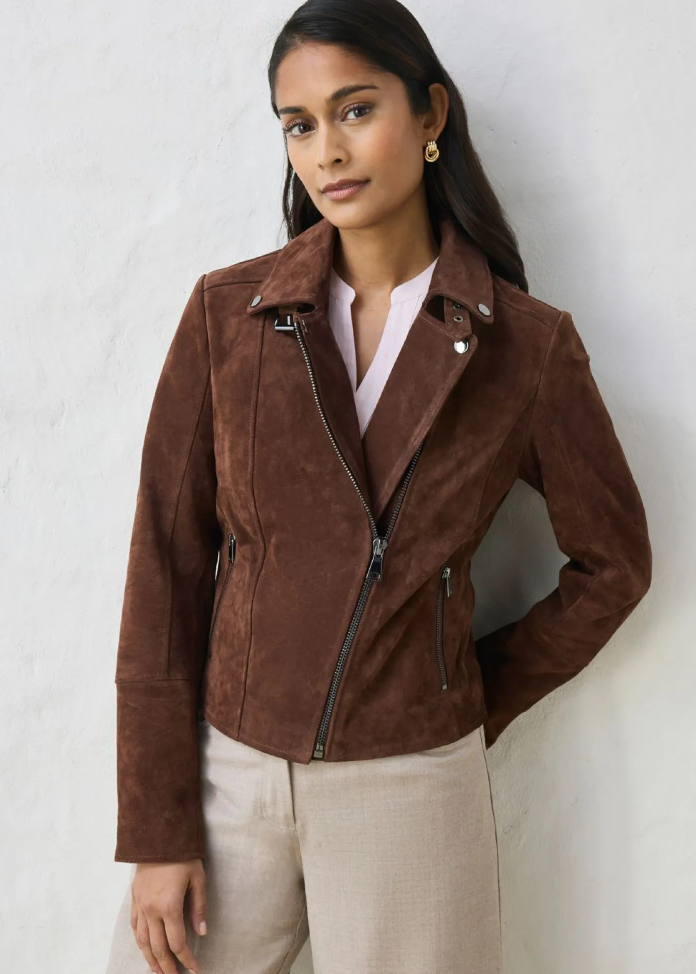 Clearance Chaqueta motera de ante Mujer Premium|Chaquetas Y Abrigos