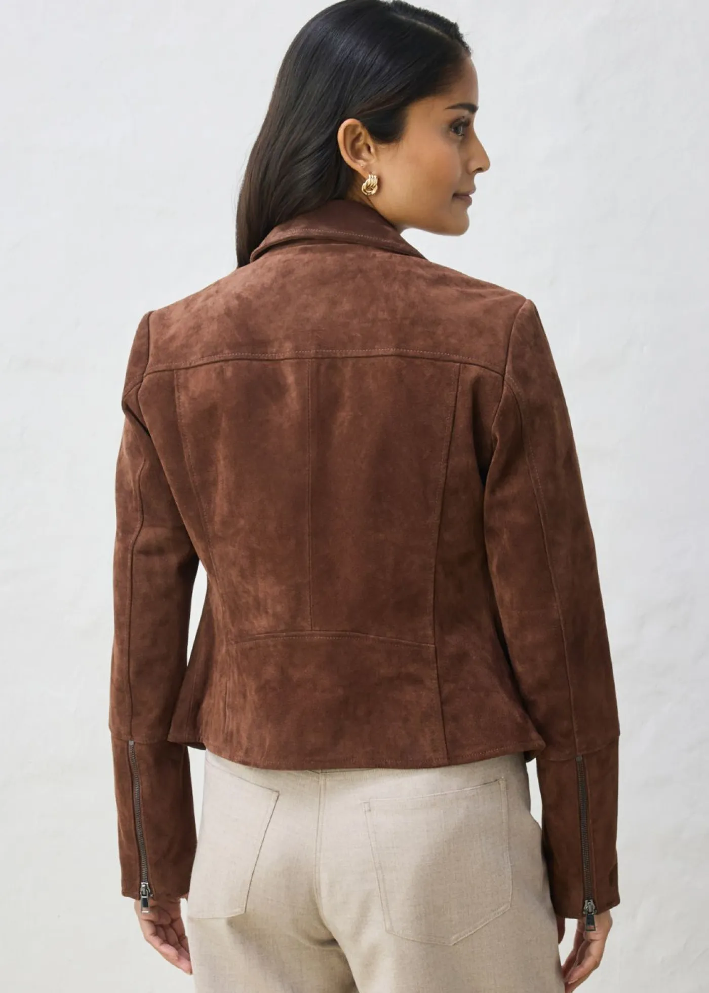 Clearance Chaqueta motera de ante Mujer Premium|Chaquetas Y Abrigos