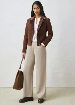 Clearance Chaqueta motera de ante Mujer Premium|Chaquetas Y Abrigos