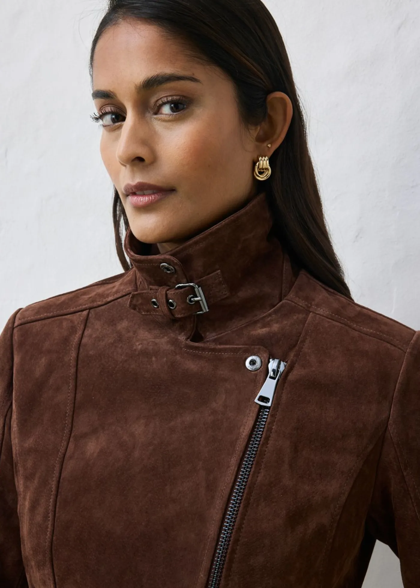 Clearance Chaqueta motera de ante Mujer Premium|Chaquetas Y Abrigos
