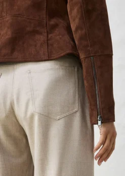 Clearance Chaqueta motera de ante Mujer Premium|Chaquetas Y Abrigos