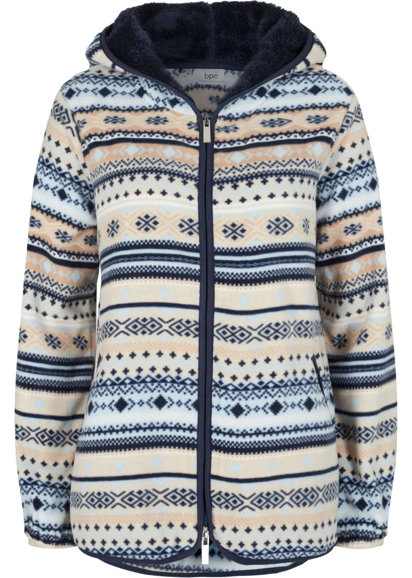 Online Chaqueta polar con capucha y estampado noruego Mujer Ropa Cómoda|Chaquetas Y Abrigos