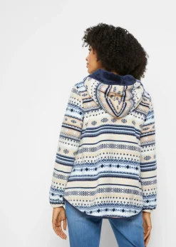 Online Chaqueta polar con capucha y estampado noruego Mujer Ropa Cómoda|Chaquetas Y Abrigos