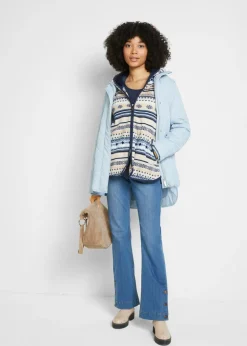 Online Chaqueta polar con capucha y estampado noruego Mujer Ropa Cómoda|Chaquetas Y Abrigos