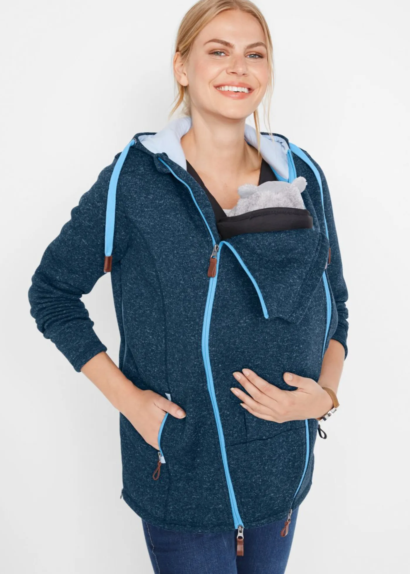 Discount Chaqueta premamá/de porteo de tejido polar Mujer Premamá