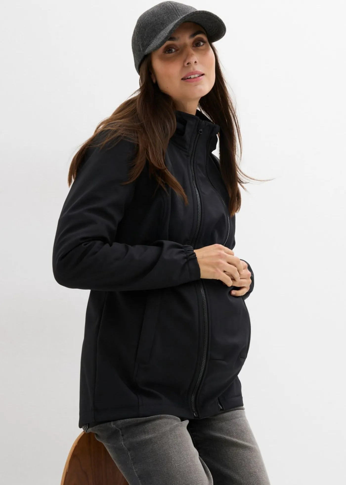 Clearance Chaqueta softshell 4 en 1 con inserto para bebé en la parte delantera y trasera Mujer Premamá