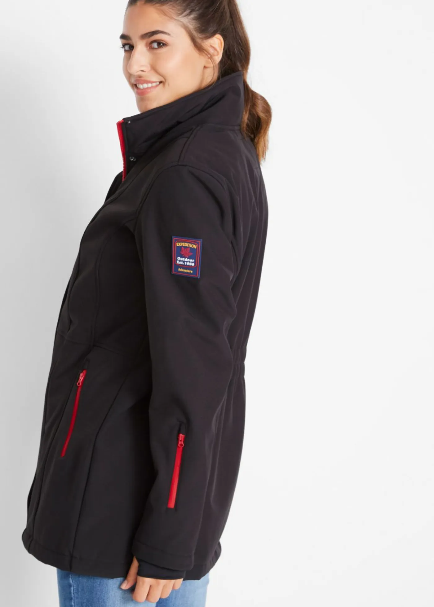 Sale Chaqueta softshell elástica con diseño largo y tejido repelente al agua Mujer Chaquetas Y Abrigos