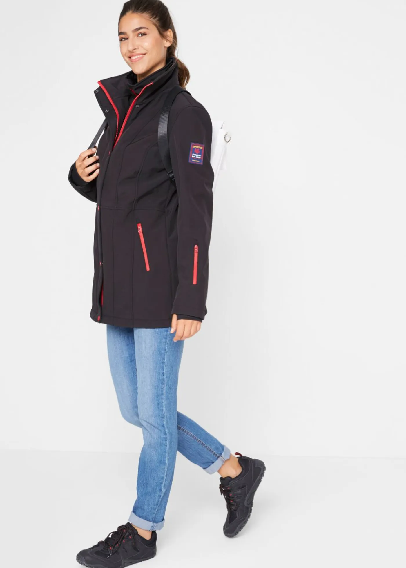 Sale Chaqueta softshell elástica con diseño largo y tejido repelente al agua Mujer Chaquetas Y Abrigos