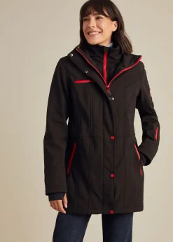 Sale Chaqueta softshell elástica con diseño largo y tejido repelente al agua Mujer Chaquetas Y Abrigos