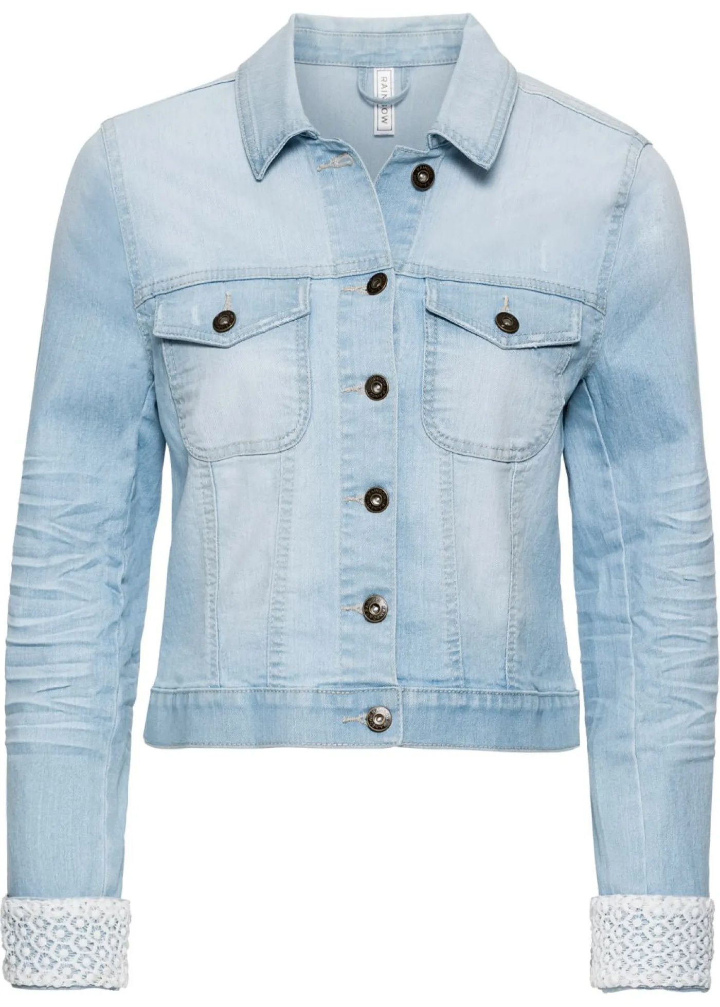 New Chaqueta vaquera con inserto de encaje Mujer Chaquetas Y Abrigos