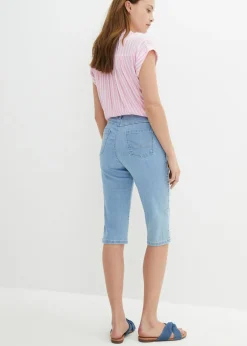 Clearance Cómodas bermudas vaqueras con elástico Mujer Shorts|Vaqueros