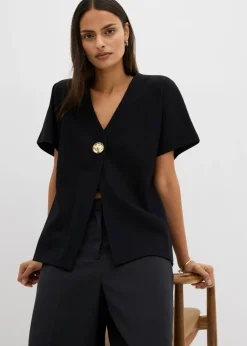 Clearance Cómodo chaleco de tejido Punto di Roma con botones decorativos Mujer Esenciales|Ropa Cómoda