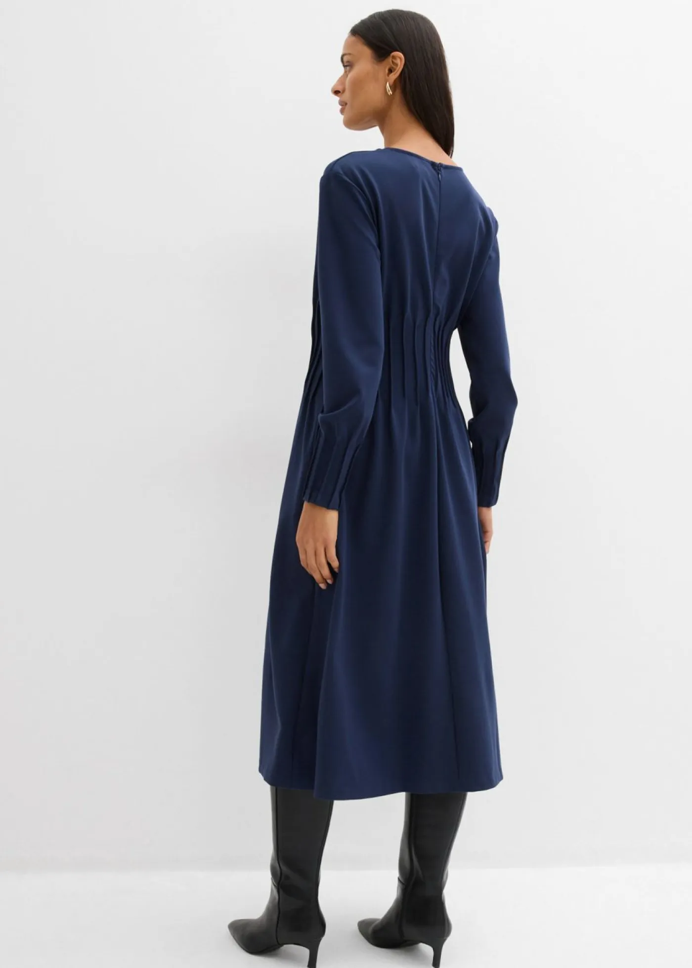 Discount Cómodo vestido de mezcla de viscosa con pinzas decorativas Mujer Esenciales|Vestidos