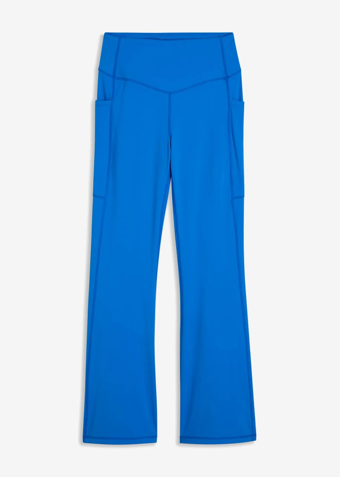 Cómodos leggings deportivos con bolsillo para móvil, corte acampanado y material de secado rápido Mujer Ropa Deportiva|Pantalones