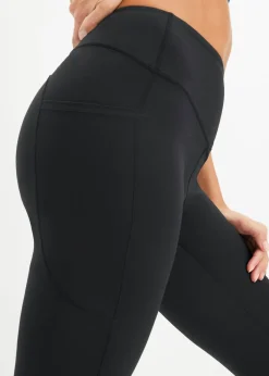 New Cómodos leggings deportivos con bolsillo para móvil, corte acampanado y material de secado rápido Mujer Ropa Deportiva|Pantalones