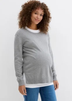 Best Conjunto 3 en 1 compuesto por jersey premamá y top de lactancia de punto de algodón Mujer Premamá