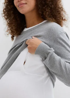 Best Conjunto 3 en 1 compuesto por jersey premamá y top de lactancia de punto de algodón Mujer Premamá