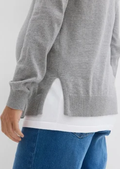 Best Conjunto 3 en 1 compuesto por jersey premamá y top de lactancia de punto de algodón Mujer Premamá