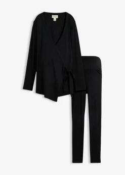 Outlet Conjunto de camiseta cruzada premamá con cómodos leggings (2 piezas) Mujer Premamá