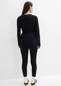 Outlet Conjunto de camiseta cruzada premamá con cómodos leggings (2 piezas) Mujer Premamá