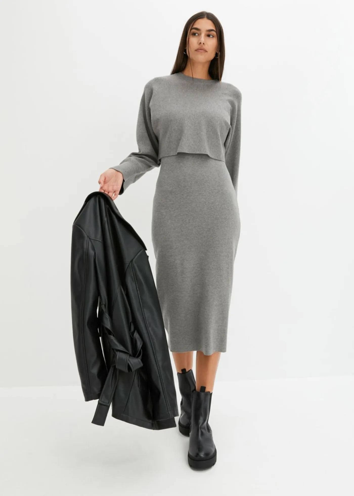 Sale Conjunto de vestido de punto (2 piezas) Mujer Vestidos