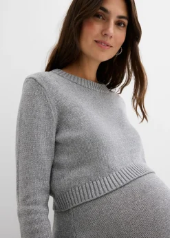 Sale Conjunto premamá de 2 piezas compuesto por jersey y falda de algodón con hilo brillante Mujer Premamá