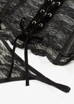 Best Corsé + tanga de encaje (2 piezas) Mujer Lencería Sexy