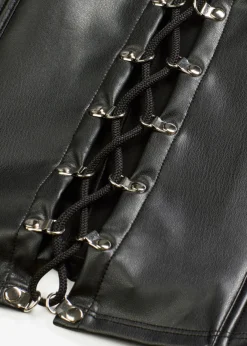 Best Corsé con cordones y efecto mojado Mujer Lencería Sexy