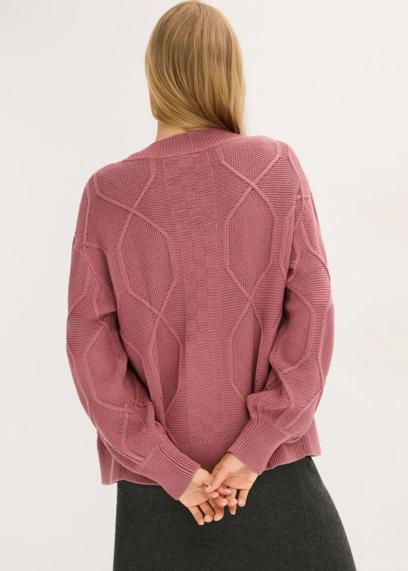 Cárdigan con patrón trenzado Mujer Jerséis|Ropa De Punto
