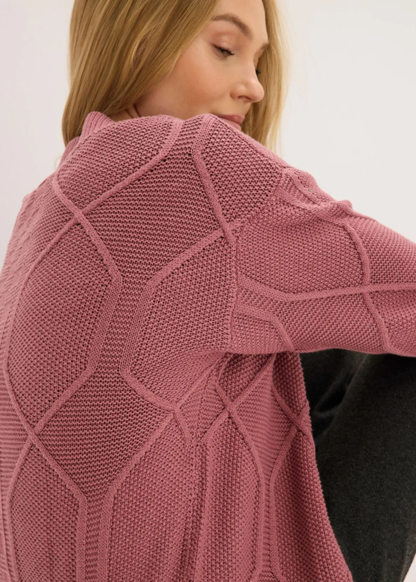 Cárdigan con patrón trenzado Mujer Jerséis|Ropa De Punto