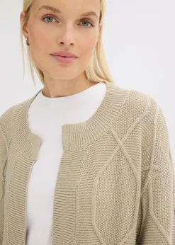 Best Cárdigan con patrón trenzado Mujer Jerséis|Ropa De Punto