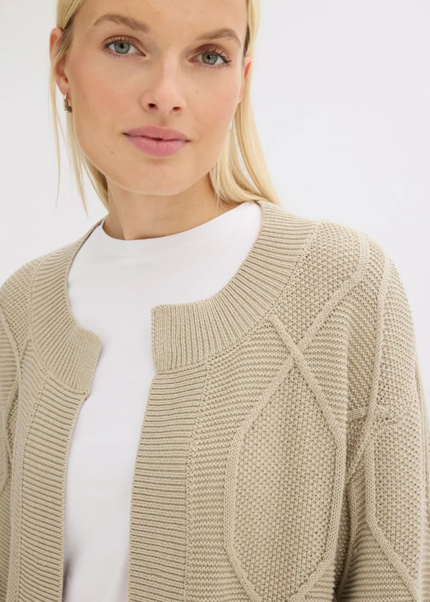 Best Cárdigan con patrón trenzado Mujer Jerséis|Ropa De Punto