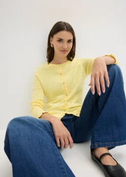 Discount Cárdigan de ajour de mezcla de algodón Mujer Jerséis|Novedades