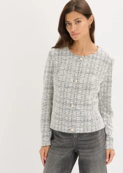 New Cárdigan de bouclé de algodón Mujer Jerséis|Ropa De Punto
