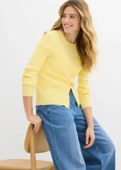 Online Cárdigan de punto fino con viscosa Mujer Jerséis|Novedades
