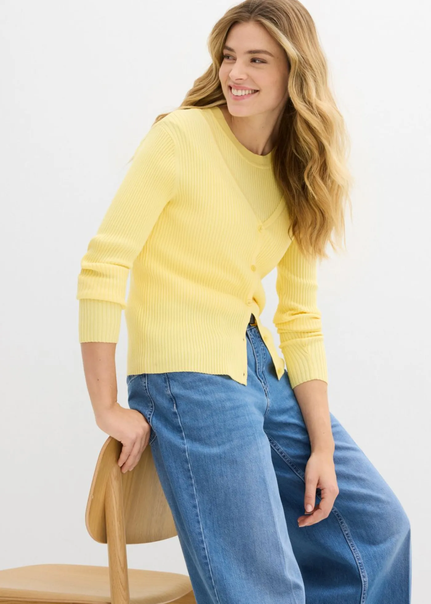 Online Cárdigan de punto fino con viscosa Mujer Jerséis|Novedades