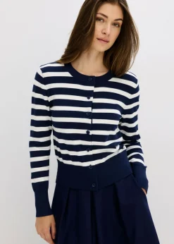 Online Cárdigan de punto fino con rayas Mujer Jerséis|Ropa De Punto